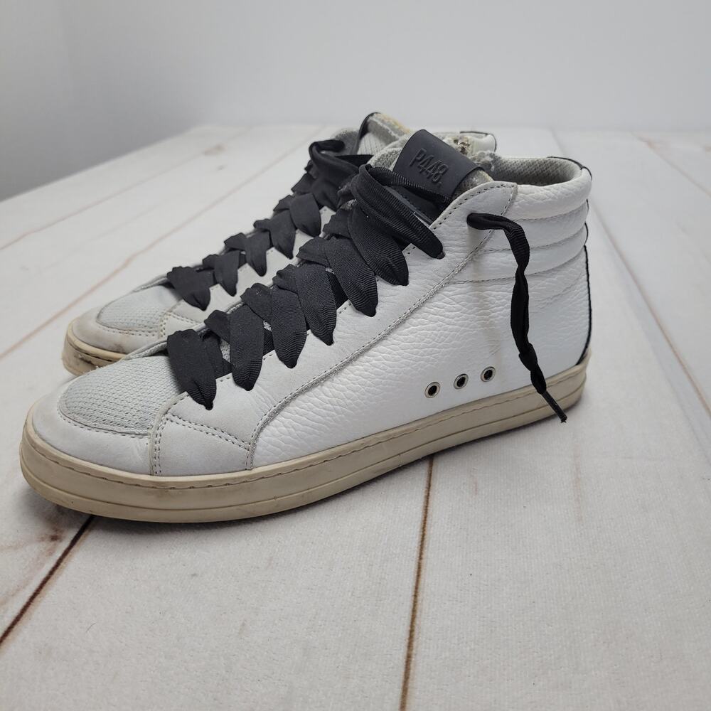 P448 Skate high top hammer sneakers shoes black white Italy skater retro